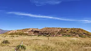 Meadow hill with traces of ruins