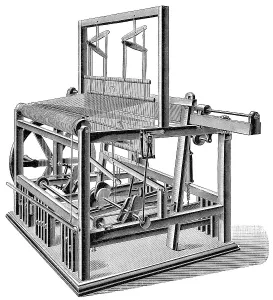 Mechanical weaving loom, 19th century