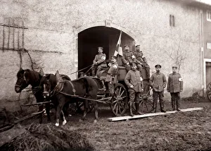 Medic with horse and cart. First World War