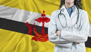 Medical professional on Brunei flag