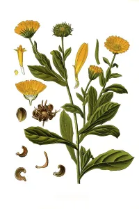 Medicinal plant, marigold (Calendula officinalis)