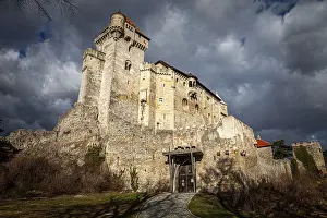 Medieval castle with imposing stone walls