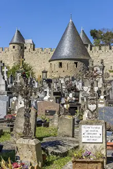 Medieval cemetery Cimetiere de la Cite de Carcassonne