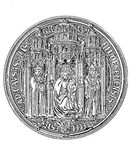 Medieval church seal of the cathedral chapter of Hildesheim