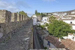 On the medieval city wall, picturesque small town Obidos