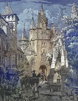 Medieval ideal of Hofburg Imperial Palace castle and the inner castle courtyard