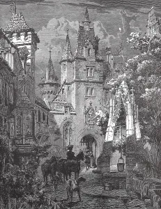 Medieval ideal of the Hofburg Imperial Palace and the inner courtyard