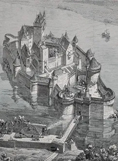 Medieval ideal of a moated castle