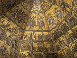 Medieval mosaics on the ceiling of the Baptistery