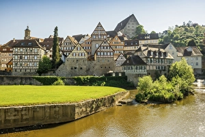 Medieval town and half-timbered houses