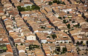 Medieval town with a rectangular city wall