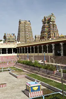 Meenakshi temple and golden lotus tank in Madurai