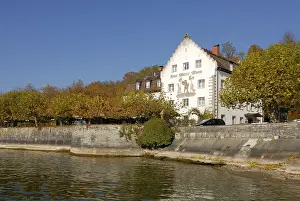 Meersburg - the promenade and a historical building - Baden Wuerttemberg
