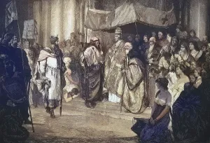 Meeting of Emperor Frederick Barbarossa and Pope Alexander III on 24 June 1177