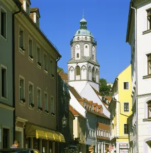 Meissen Saxony Germany from the Rossmarkt horse market to the church of St Mary