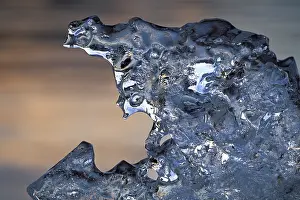 Melting ice on the beach of the Joekulsarlon glacier lagoon