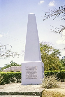 Memorial 1905 for the first British landing, Holetown Monument, Barbados, West Indies 1963, Central America