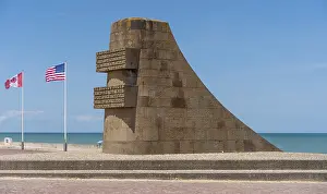 Memorial at Omaha beach which was one of the five areas of the Allied invasion of German-occupied France