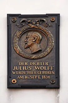 Memorial plaque by the poet Julius Wolff
