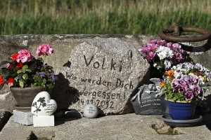 Memorial stone for an accident victim