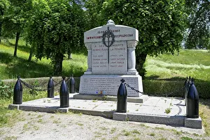 Memorial stone on the site of the destroyed village of Fleury-devant-Douaumont