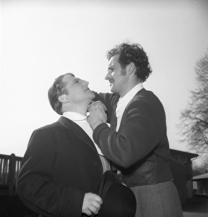 Men of the 1940s. Two men in a fight although by the looks of it