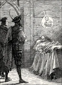 Mephistopheles and Faust in his old study
