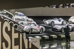 The Mercedes-Benz Museum in Stuttgart presents a journey through the automotive history of the global corporation