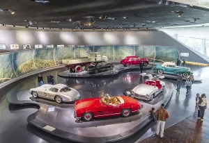 The Mercedes-Benz Museum in Stuttgart presents a journey through the automotive history of the global corporation