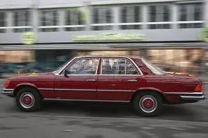 Mercedes-Benz W 116 series, 280 SE classic car from the 70s in red paint