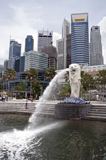 The Merlion, landmark of the metropolis of Singapore