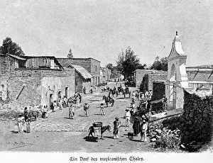 Mexican village, street, people