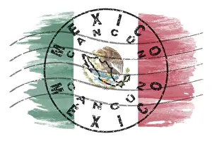 Mexico Cancun Round Seal Map Design
