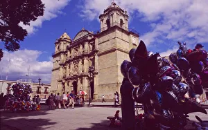 Mexico: The church on the Zocalo of Oacaxa City