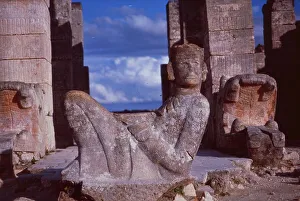 Mexico: The god CHac Mol in the Mayan ruins of Palenque