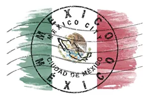 Mexico Mexico City Round Seal Map Design