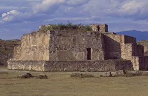 Mexico: The observatory in the temple ruins of Monte Alban in the state of Oaxaca