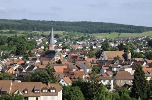 Michelstadt, church, town hall
