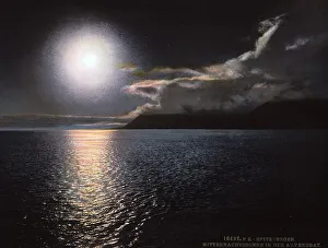 Midnight Sun in Advent Bay, Spitsbergen