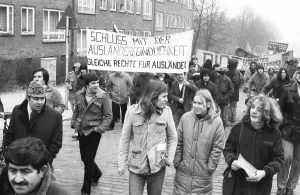 Migrants and left-wing groups demonstrated against xenophobia in 1982