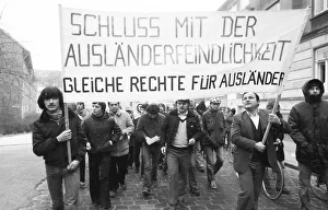 Migrants and left-wing groups demonstrated against xenophobia in 1982