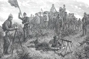 Militarubung um 1870 in Brighton