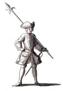 Military clothing at the beginning of the 18th century