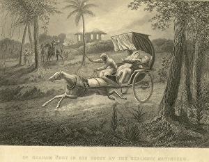 Military and munity mutiny views Dr Graham shot in buggy by sealkote mutineers, India, As ia