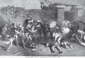 Military and mutiny, the siege of Lucknow the head of the relieving force arriving at the balley guard, Uttar Pradesh, India, Asia