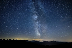 Category Mountain Landscapes Prints: Milky Way on a clear night on the Hochalp