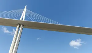 Millau viaduct, cable-stayed bridge over Tarn valley