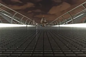 Framed Print : Millennium Bridge, St Paul's Cathedral