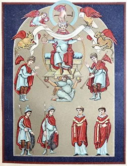 Miniature in the 10th century Gospel Book of Emperor Otto III