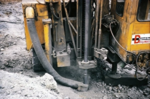Mining in Cerro de Pasco, Peru, South America, around 1962 Drilling machine in the Mc Cune open-cast mine, South America